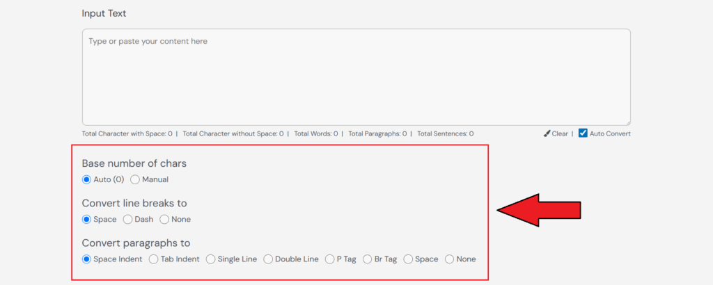 Choose Line Break Options