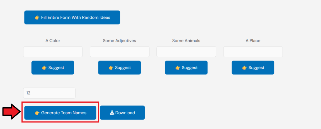 Click “Generate Team Names”
