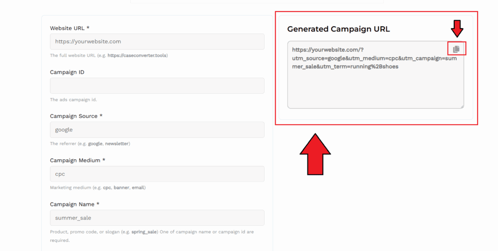 Copy Your Final URL