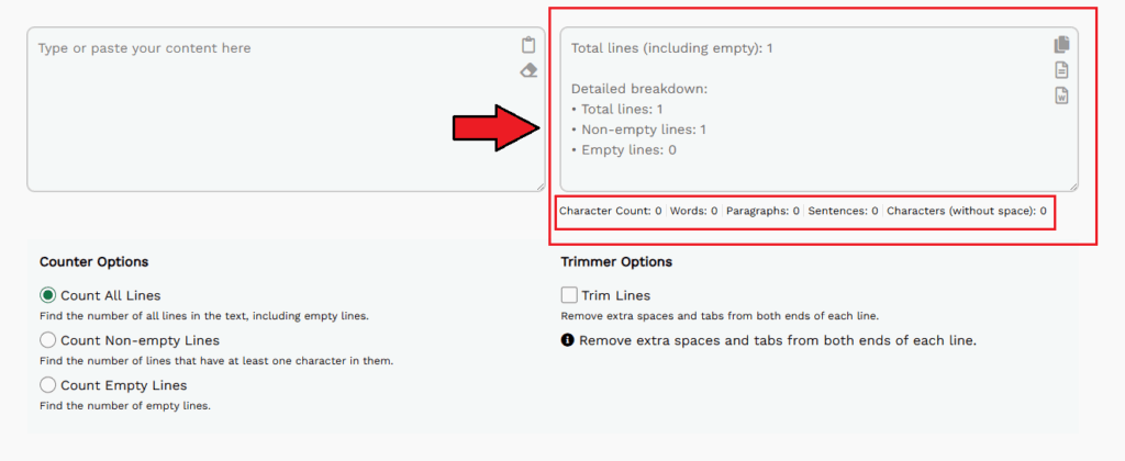 Count Text Lines - View the Results Instantly