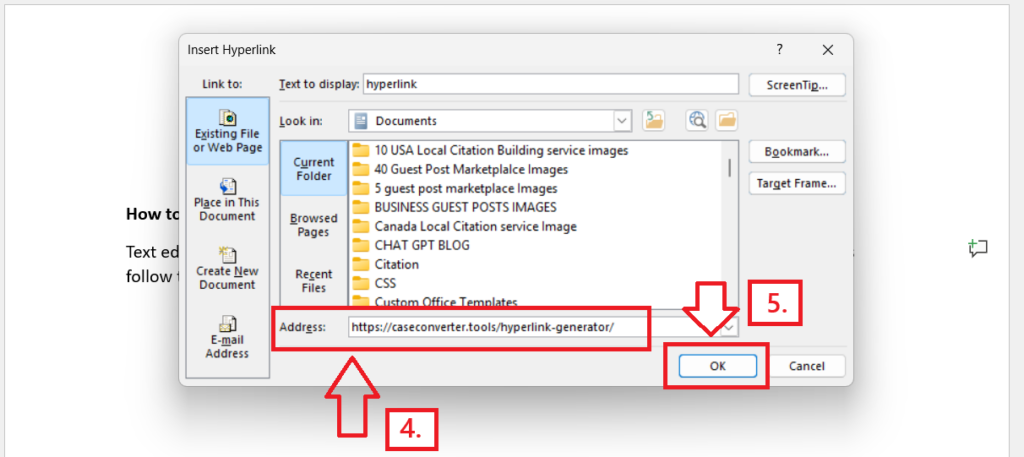 Step 2: Paste the URL and Click OK