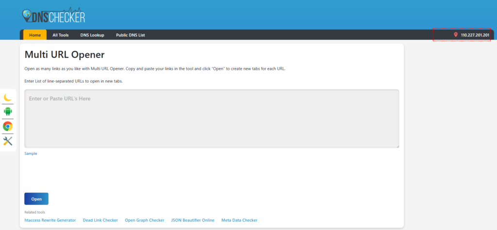DNSChecker – URL Opener