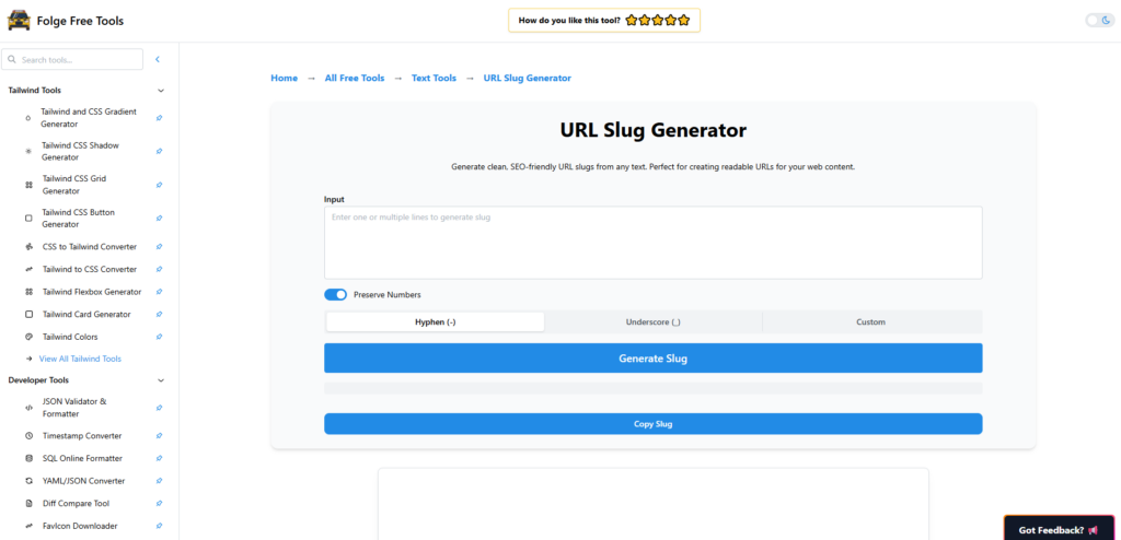 Slug Generator by FOLGE