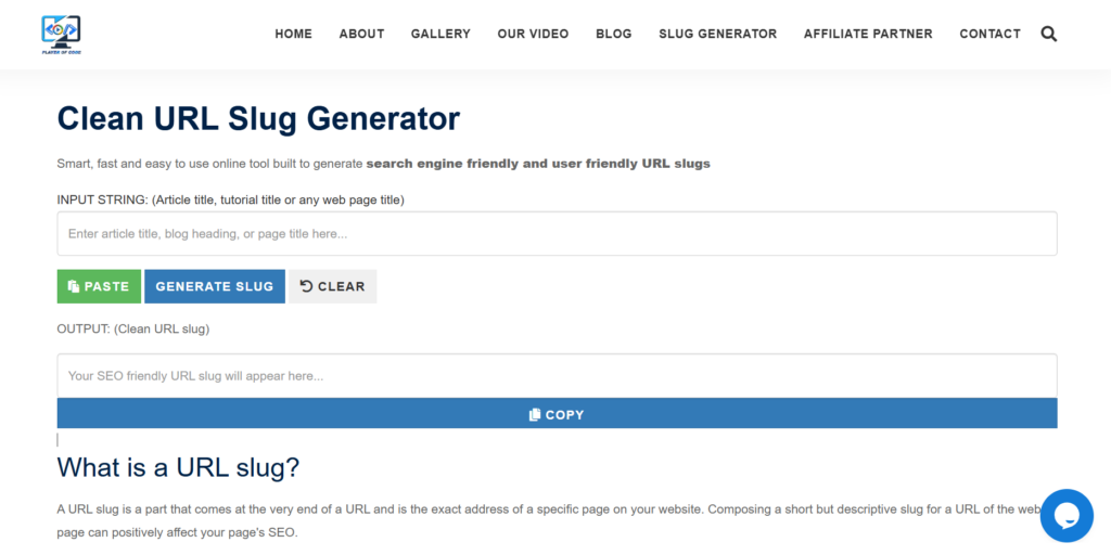 Slug Generator by PLAYER OF CODE
