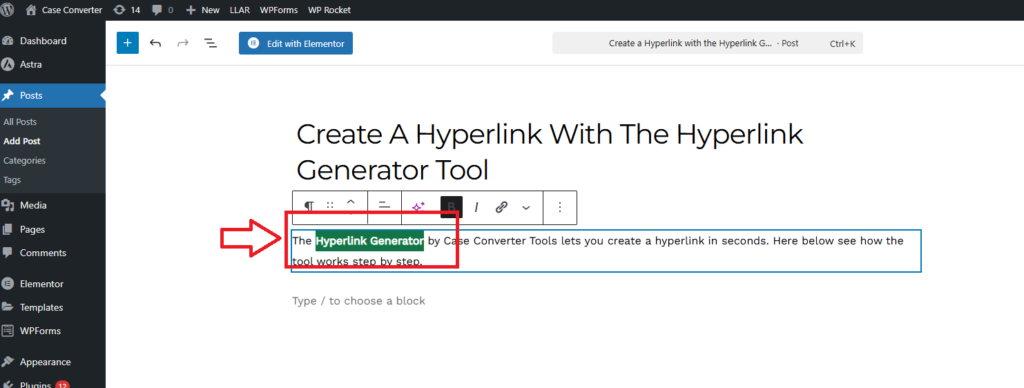 Step 1 Select the Text You Want to Link