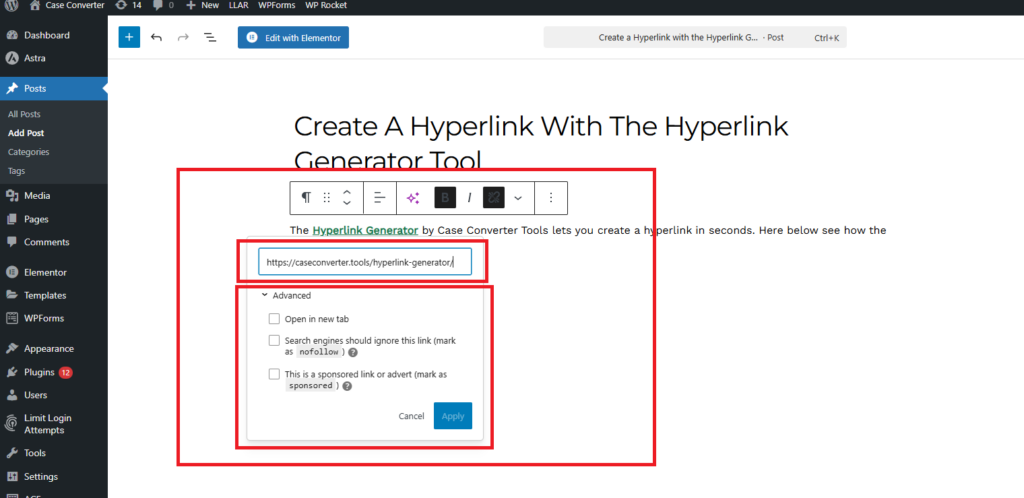 Step 2 Configure Advanced Link Options