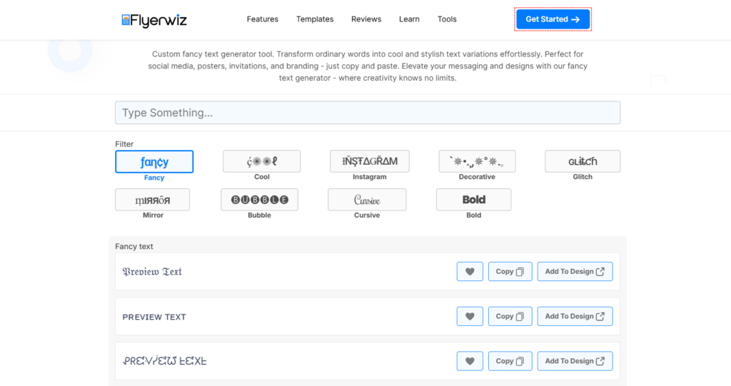 FlyerWiz – Fancy Text Generator