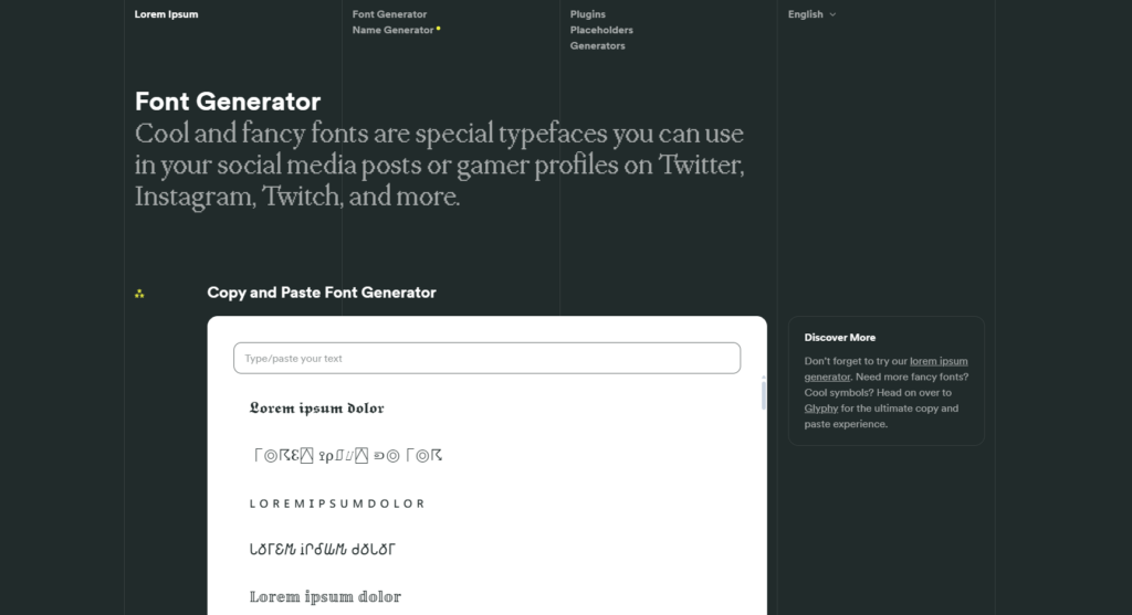 LoremIpsum.io – Font Generator