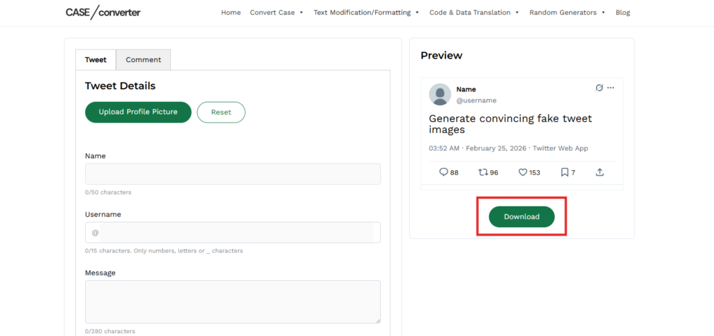 Step 7 Download Your Fake Tweet